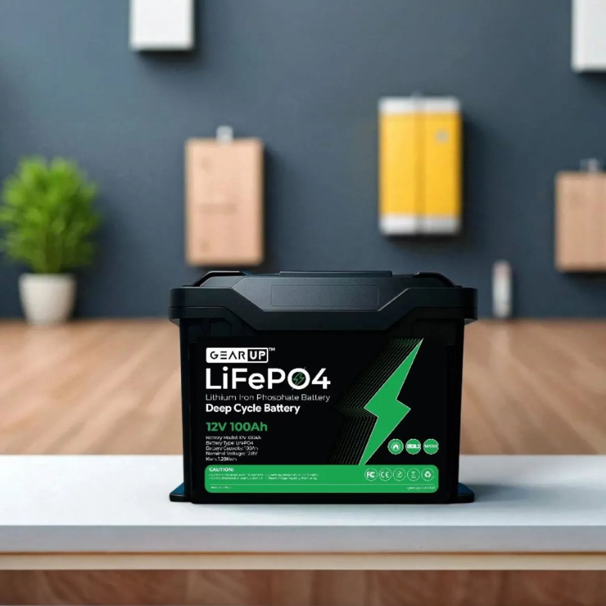 GearUP 12V 100Ah LiFePO4 Lithium Battery with Smart BMS + Bluetooth
