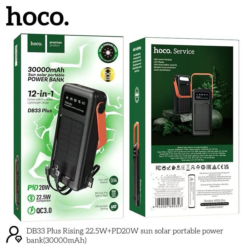 Hoco DB33 Plus 30000mAh Solar Power Bank