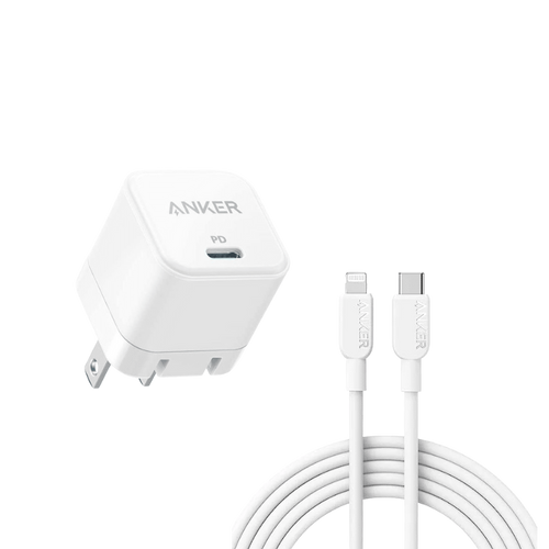 Anker PowerPort 20W USB-C adapter with Lightning cable