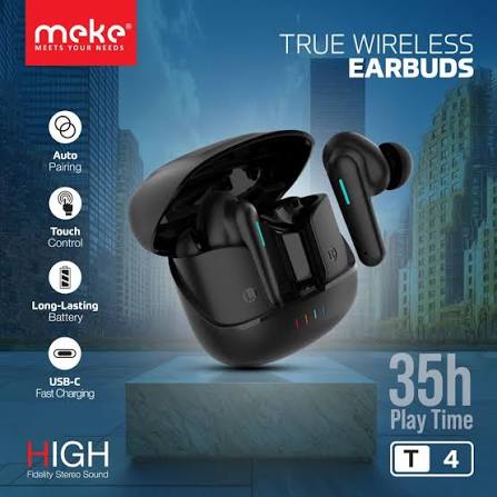 MEKE T4 TWS Earbuds with charging case