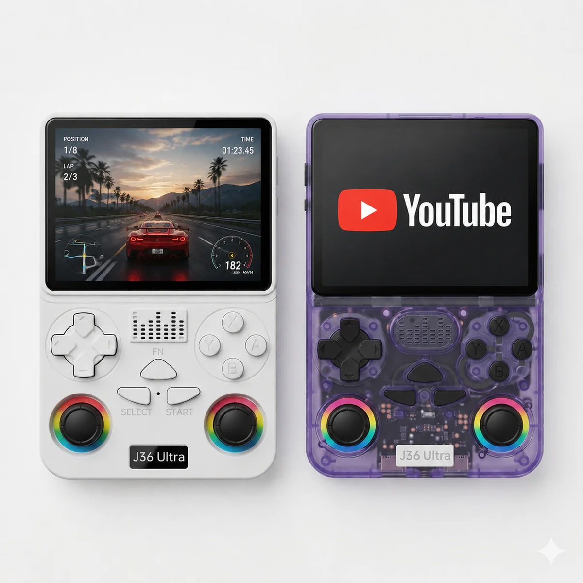 J36 Ultra All-in-One Handheld Gaming Console WiFi & YouTube Streaming and Global Network Connection support - white