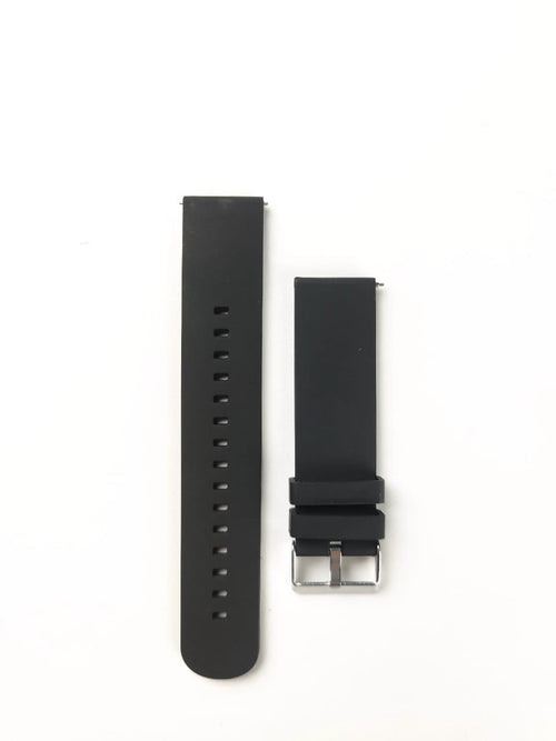 20MM Plain Silicone Watch Strap - Black Color