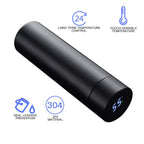 Modern Style Hot & Cold Flask With Led Temperature Monitor - Black Color