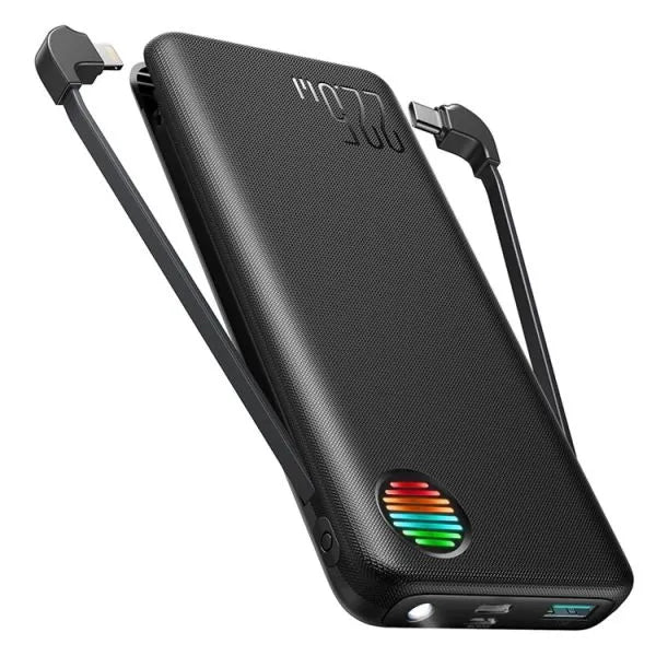 Joyroom JR-L014 22.5W 10000mAh Power Bank with Dual Cables - Black