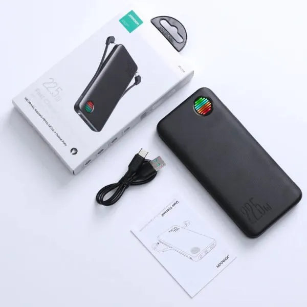 Joyroom JR-L015 22.5W 20000mAh Power Bank With Dual Cables - Black