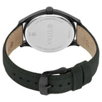 Titan Workwear Green Dial Analog Leather Strap Watch For Men - NS1802NL02