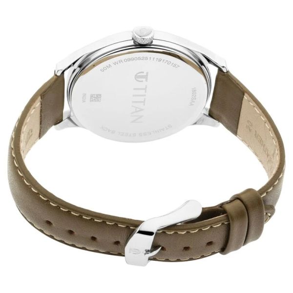 Titan Workwear NP1802SL09 Men's Urban Edge Lustrous Gold Dial Leather Watch