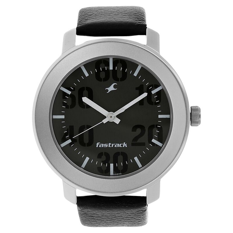 Fastrack NR3121SL02 Quartz Analog Grey Dial Leather Strap Watch