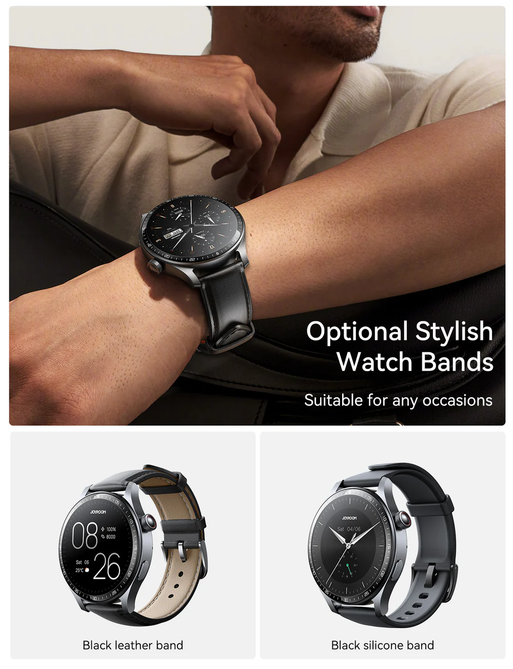 JOYROOM JR-FC2 Pro Classic Series Smart Watch -  Moonlight Silver