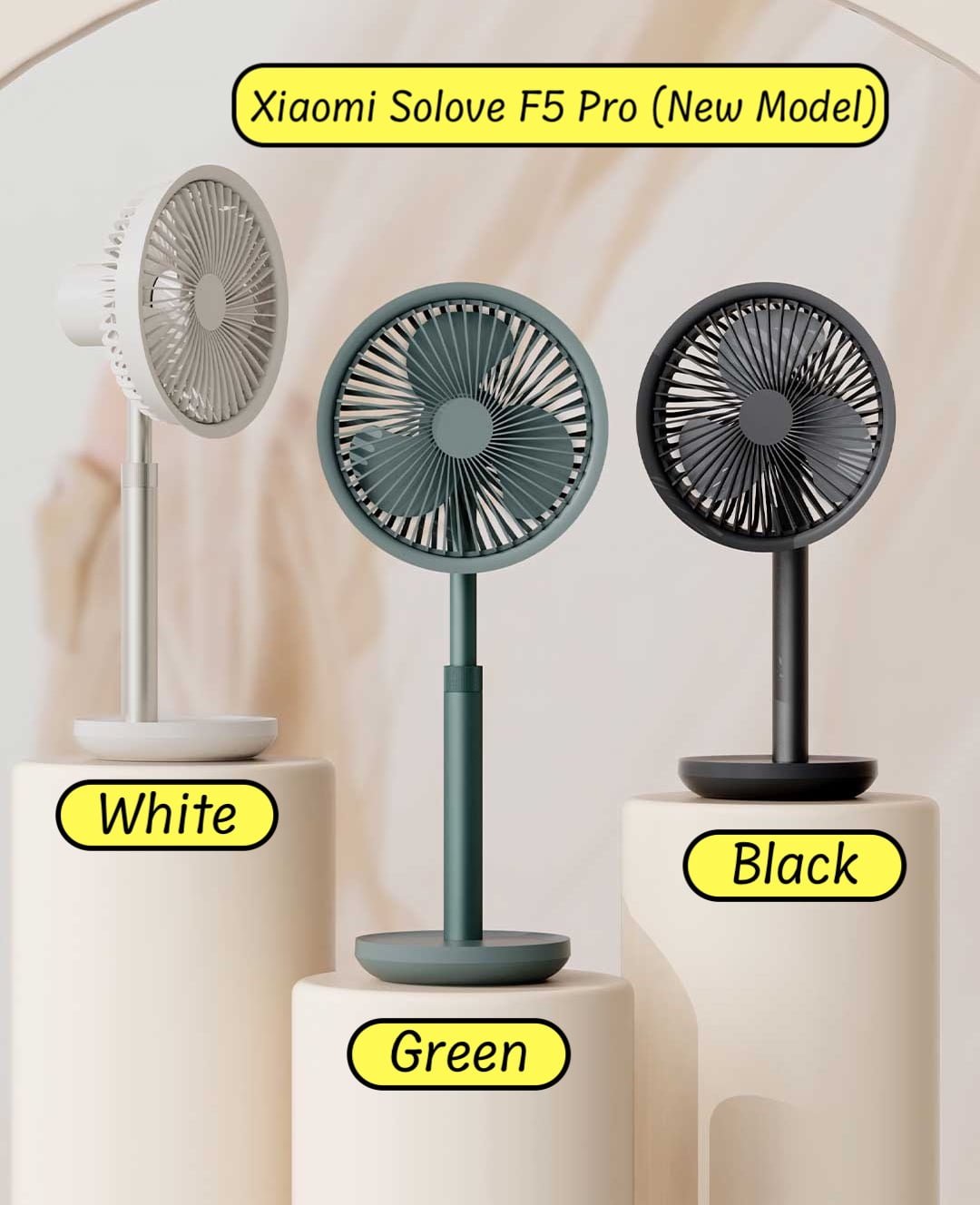 Xiaomi AISOLOVE F5 Pro Rechargeable Fan 4000mAh with Swing & Extendable- Green Color