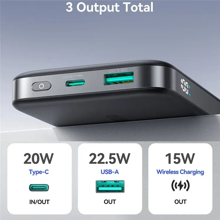 JOYROOM JR-PBM12 22.5W 10000mAh Wireless Power Bank with Kickstand