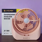 JYSUPER JY-1881 Portable USB Mini Fan with LED Light