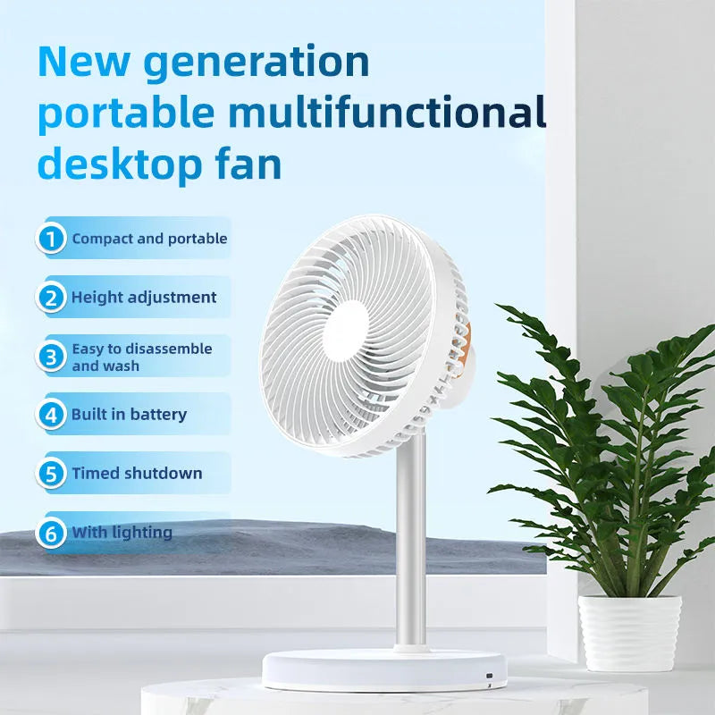 P6 Rechargeable USB Desktop Fan-Black