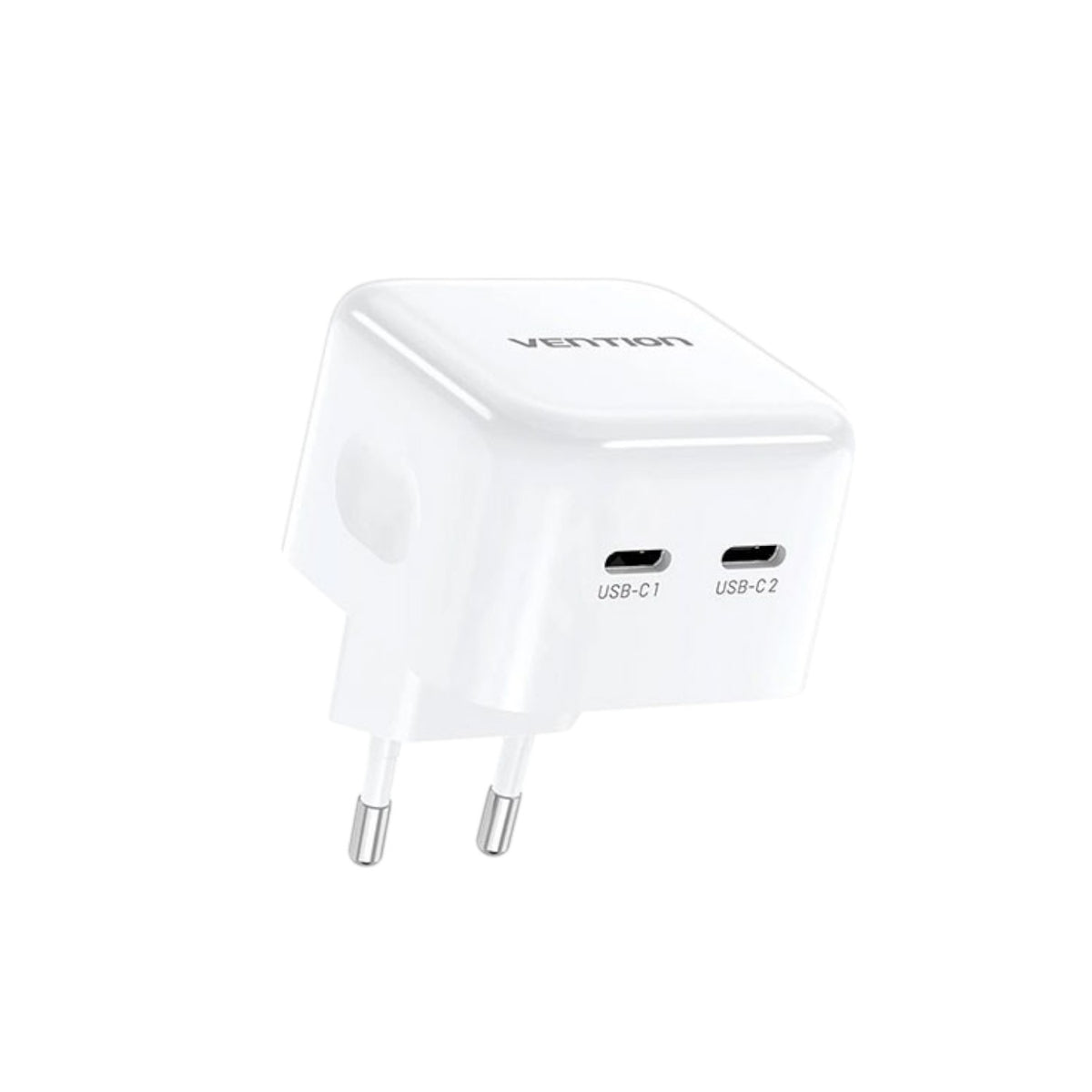 Vention FBPW0-EU 2-Port USB-C 35W GaN Charger - White