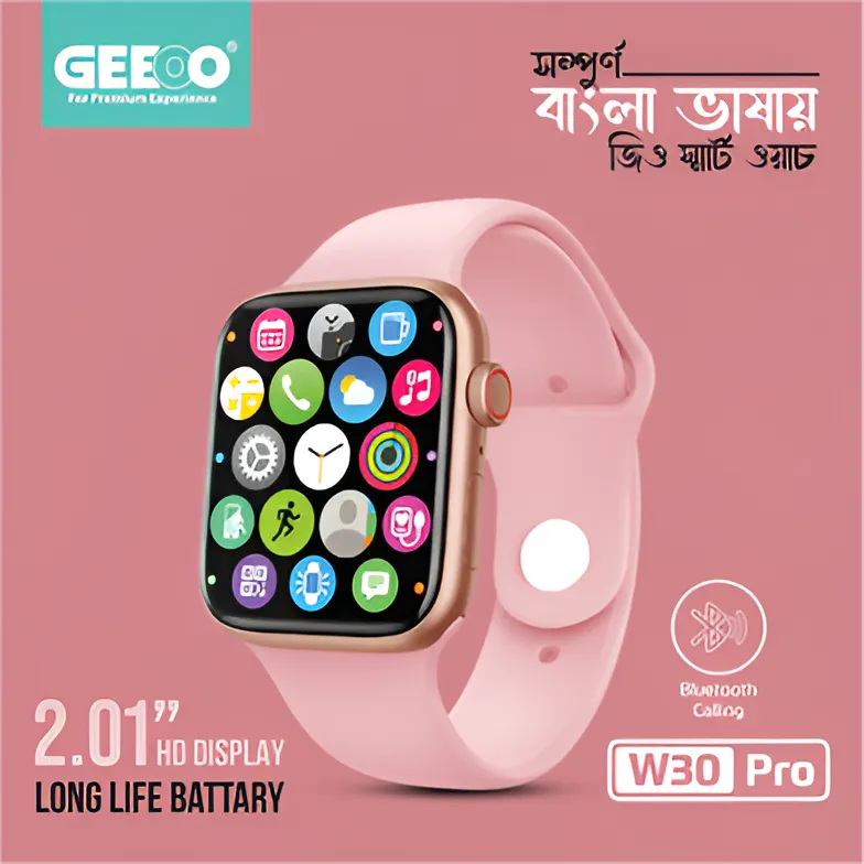 Geeoo W30 Pro Bluetooth Calling Smart watch - Pink