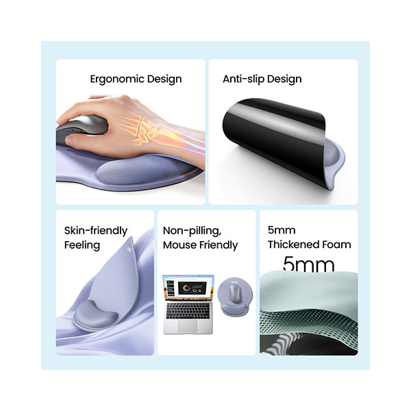 UGREEN LP668 Ergonomic Mouse Pad - Black