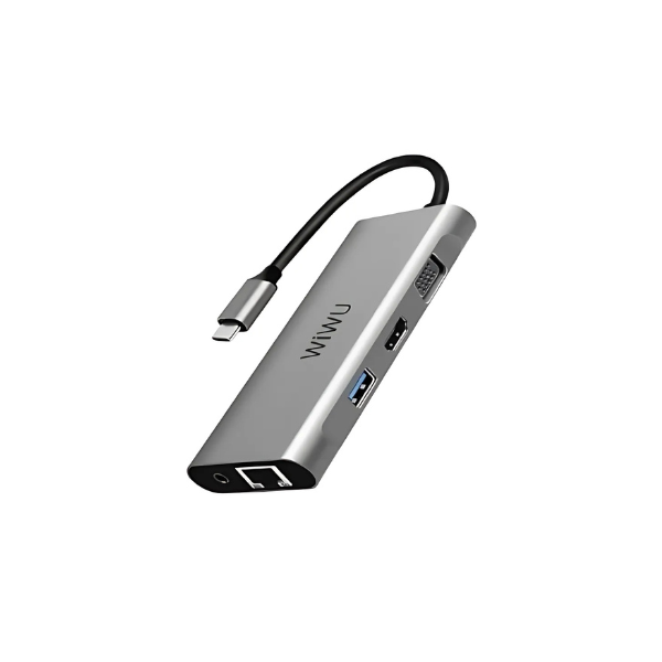 WiWU Alpha A11 in 1 USB Type C HUB - Gray