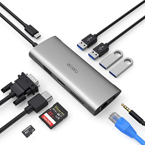 WiWU Alpha A11 in 1 USB Type C HUB - Gray
