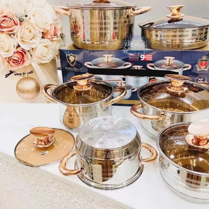 Kaisa Villa KV-6618 Stainless Steel 9Layer 12pcs Cookware Set