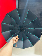 Premium 12-Ribs Automatic Open/Close Wooden colour Handle Umbrella