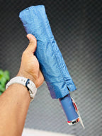 Premium 12-Ribs Automatic Umbrella With Flash Light - Blue
