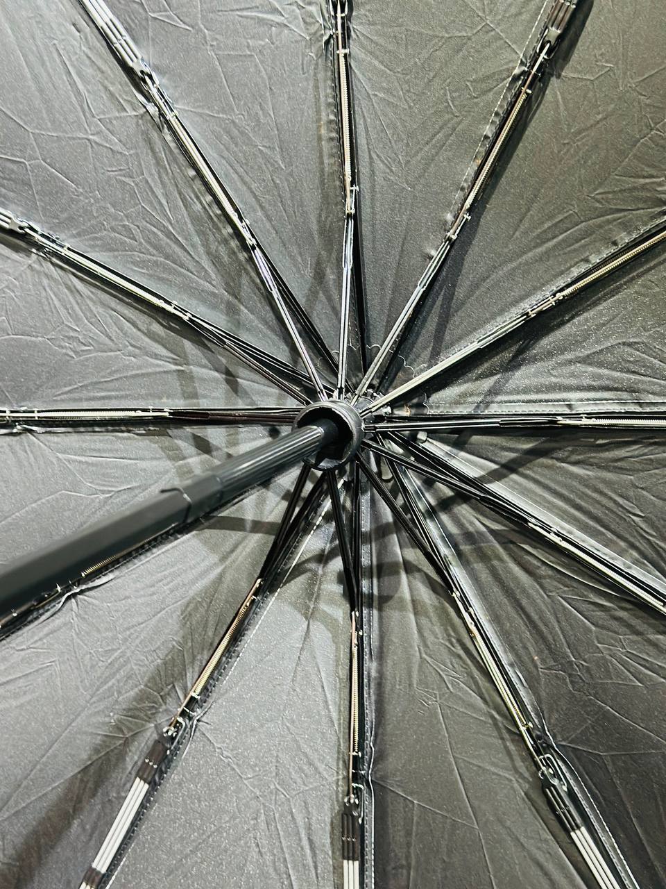 Premium 12-Ribs Automatic Umbrella With Flash Light - Blue