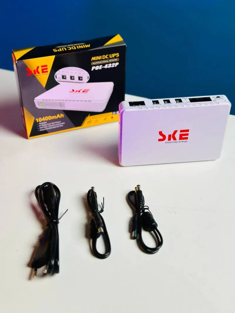 SKE POE 432P Mini DC UPS 25Watt 5v 9v 12v & PoE support 15/24v - 10400MAH