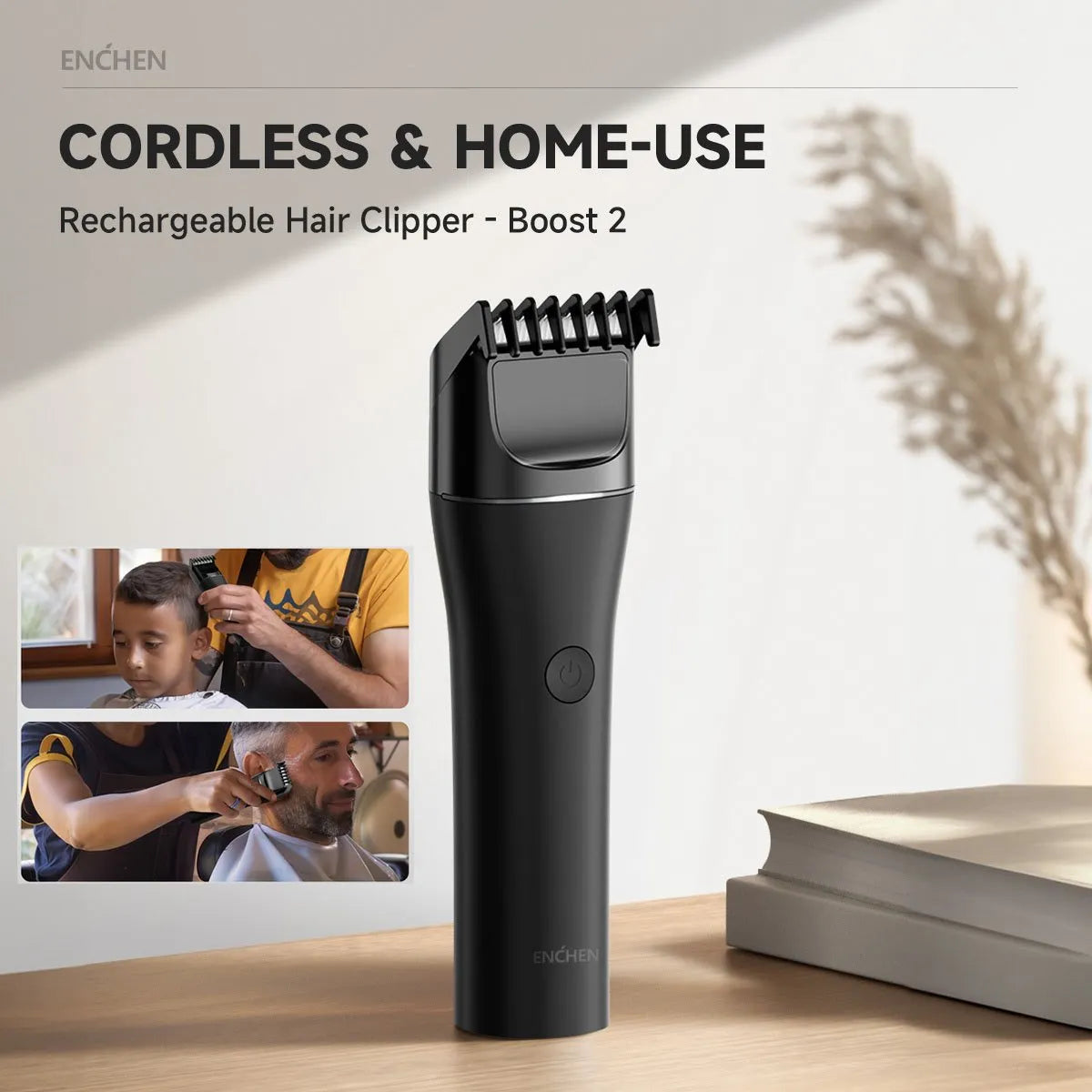 Enchen Boost 2 Hair Clipper – 2025 New Version (Black)