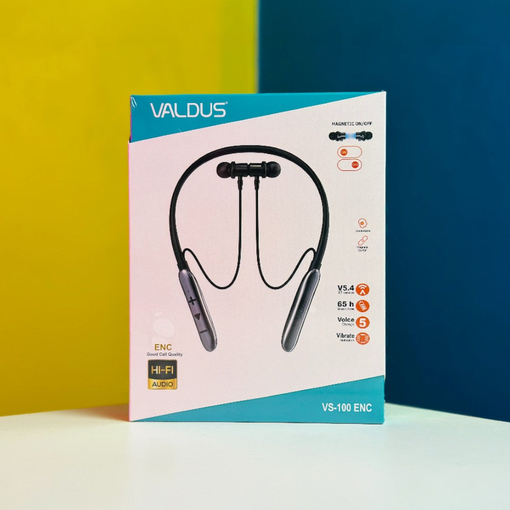 Valdus VS-100 ENC Neckband with Voice Change, Vibration Alert & Magnetic On/Off