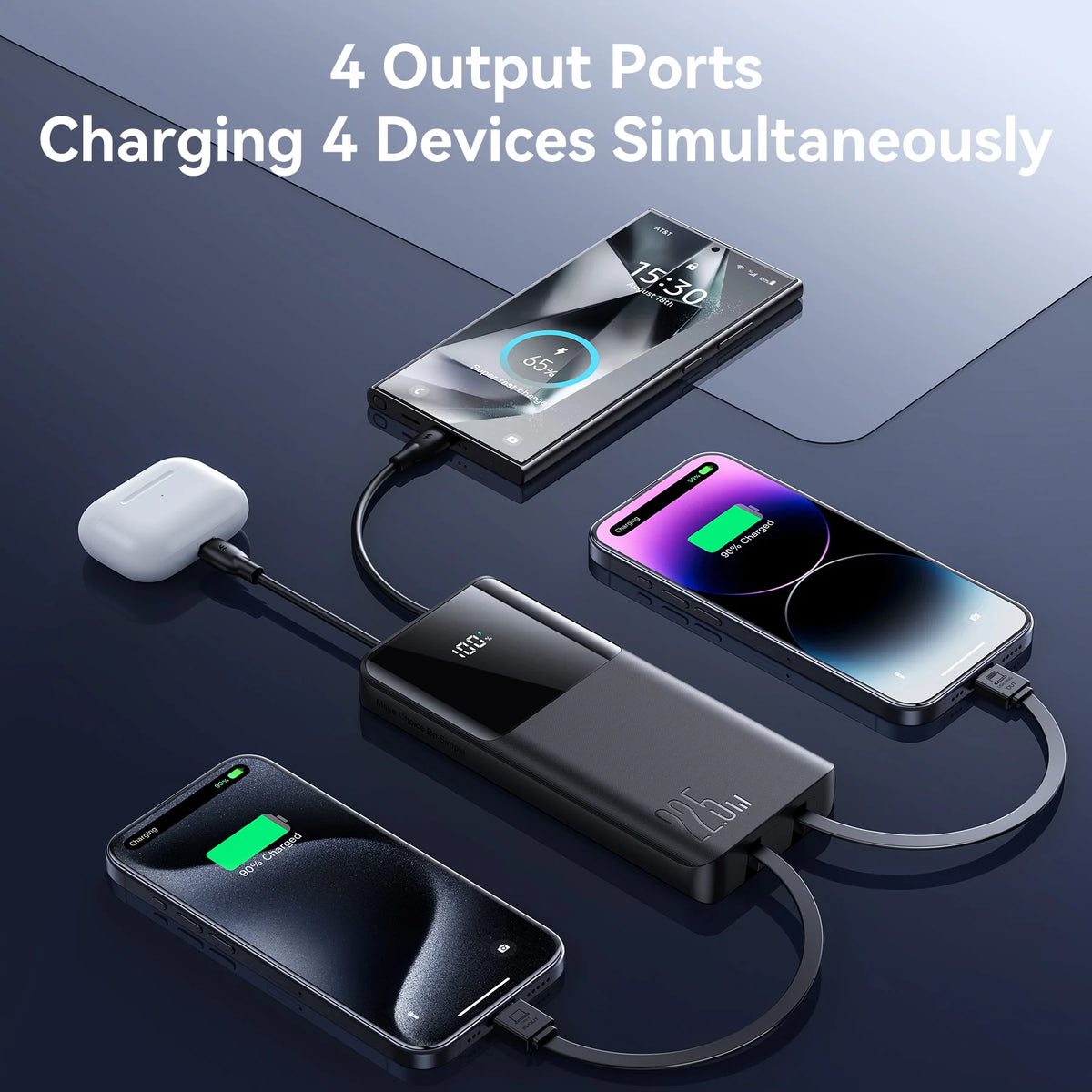 Joyroom JR-PBF19 22.5W Fast Charging Power Bank - 10000mAh Quad Output Portable Charger