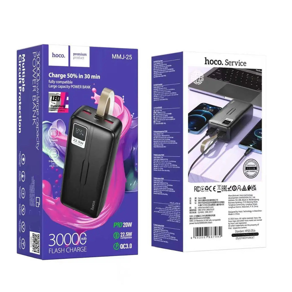Hoco MMJ-25 Resolute 22.5W Fast Charging Power Bank - 30000mAh