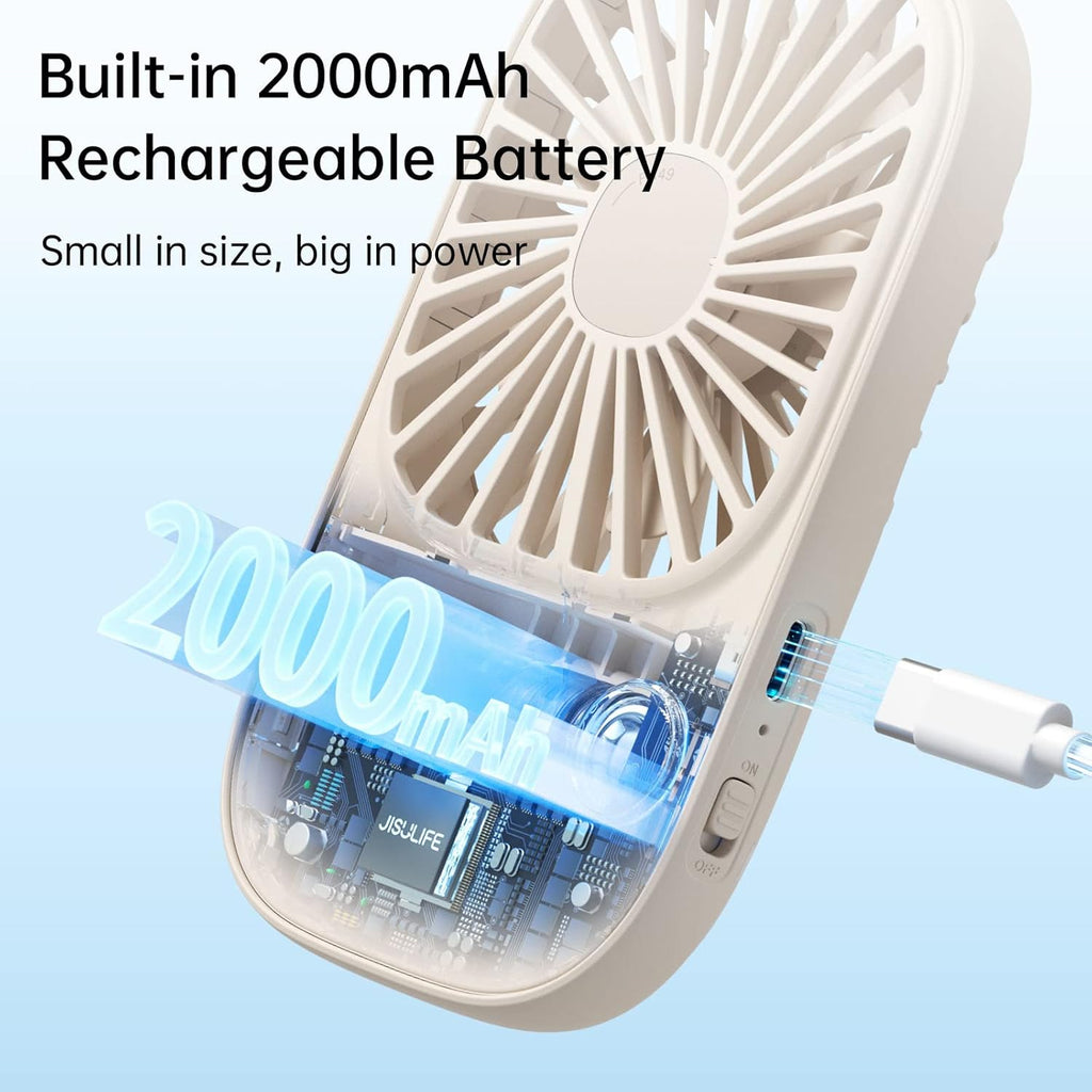 JISULIFE FA49 2000mAh USB Rechargeable Powerful Handheld Fan