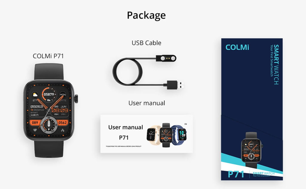 COLMI P71 Calling Smartwatch - Black Color